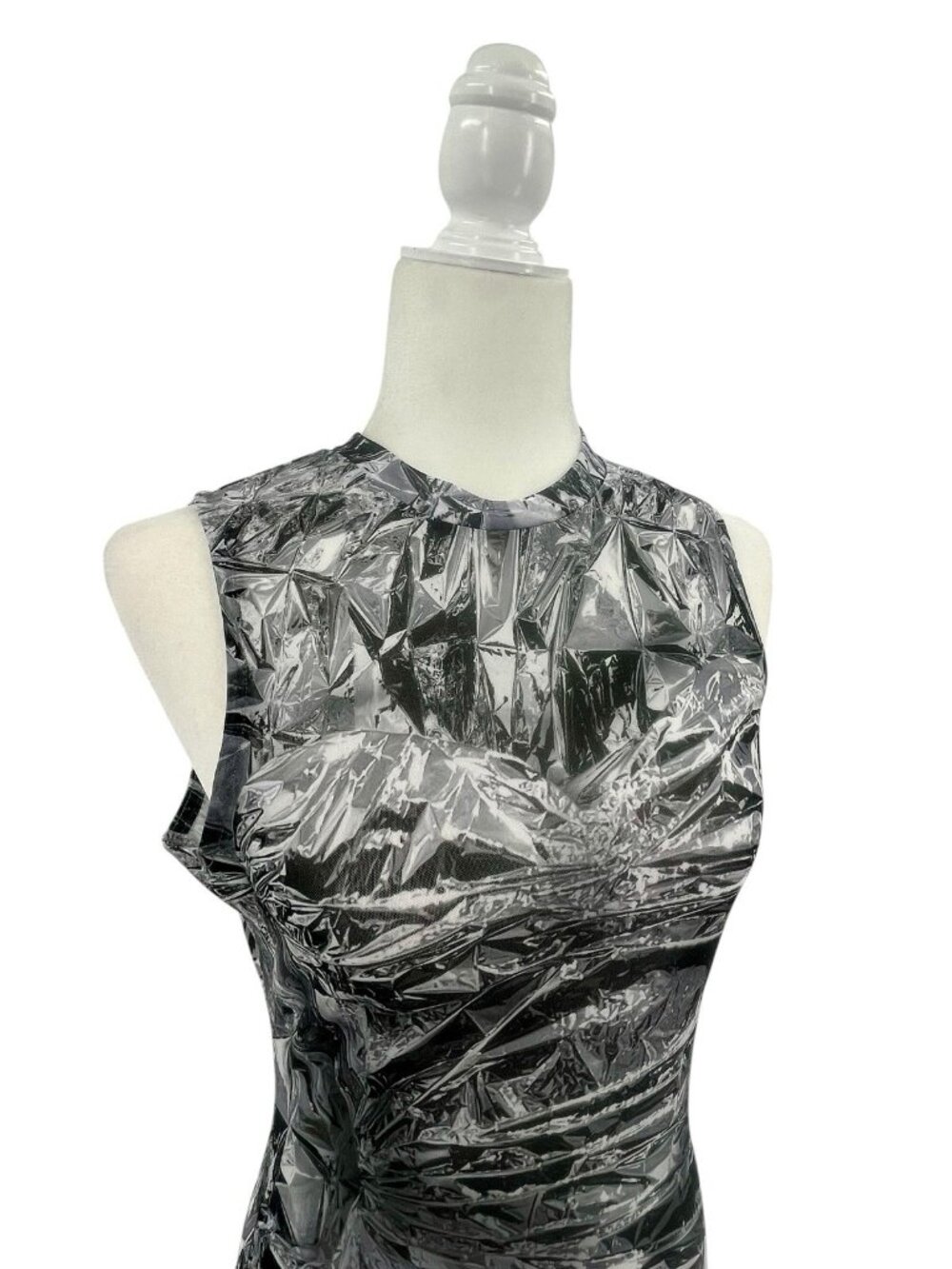 AFENDS Women's Silver Lining Sleeveless Sheer Mesh Maxi Dress NEW Medium - Picture 2 of 7